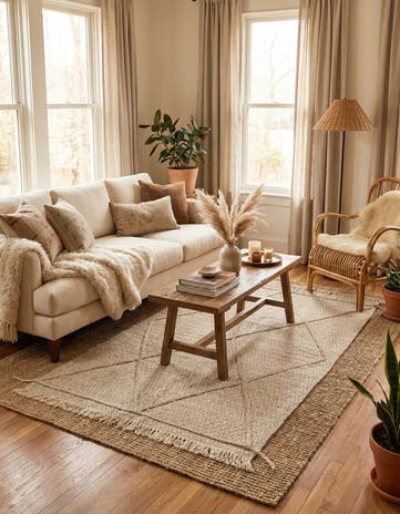 3' 8 x 6' 4 Hand Knotted Moroccan Wool Rug