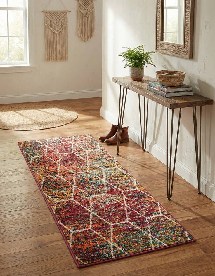 Detail image of  2' x 4' Lattice Frieze Runner Rug