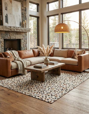 8' 1 x 9' 11 Cowhide - Patchwork Rug