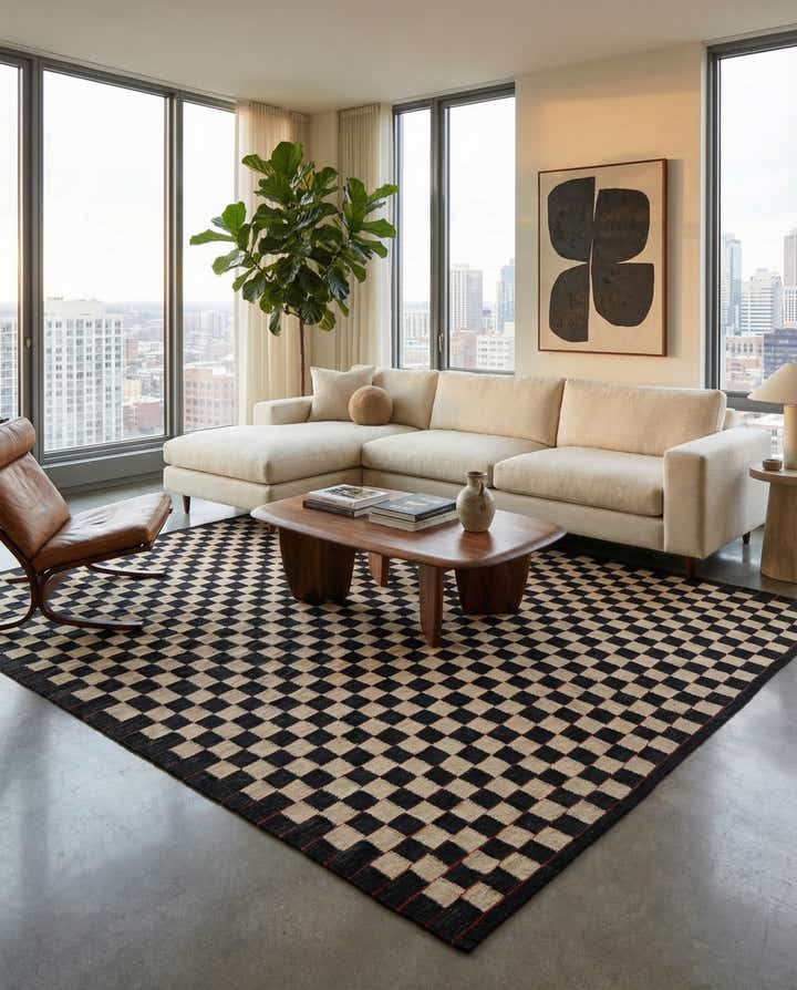 6' 10 x 9' 5 Hand Woven Kilim Modern Wool Rug