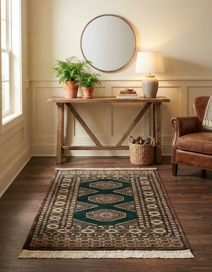 Detail image of 2' 8 x 4' 1  Hand Knotted Bokhara Oriental Wool Rug