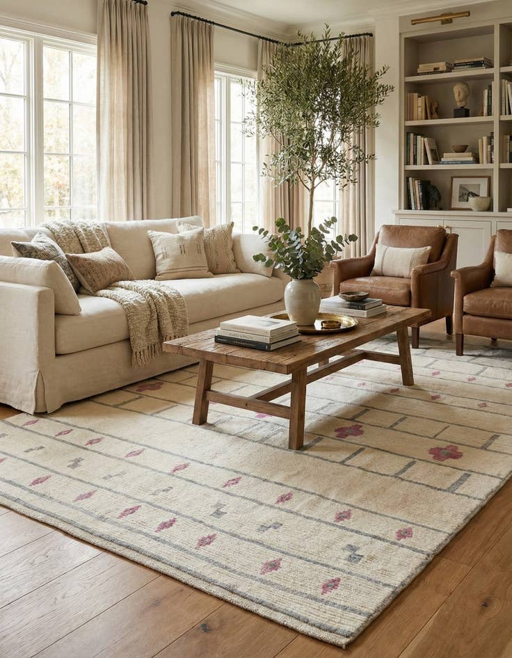 Detail image of 9' 2 x 12' 6 Hand Knotted Moroccan Wool Rug