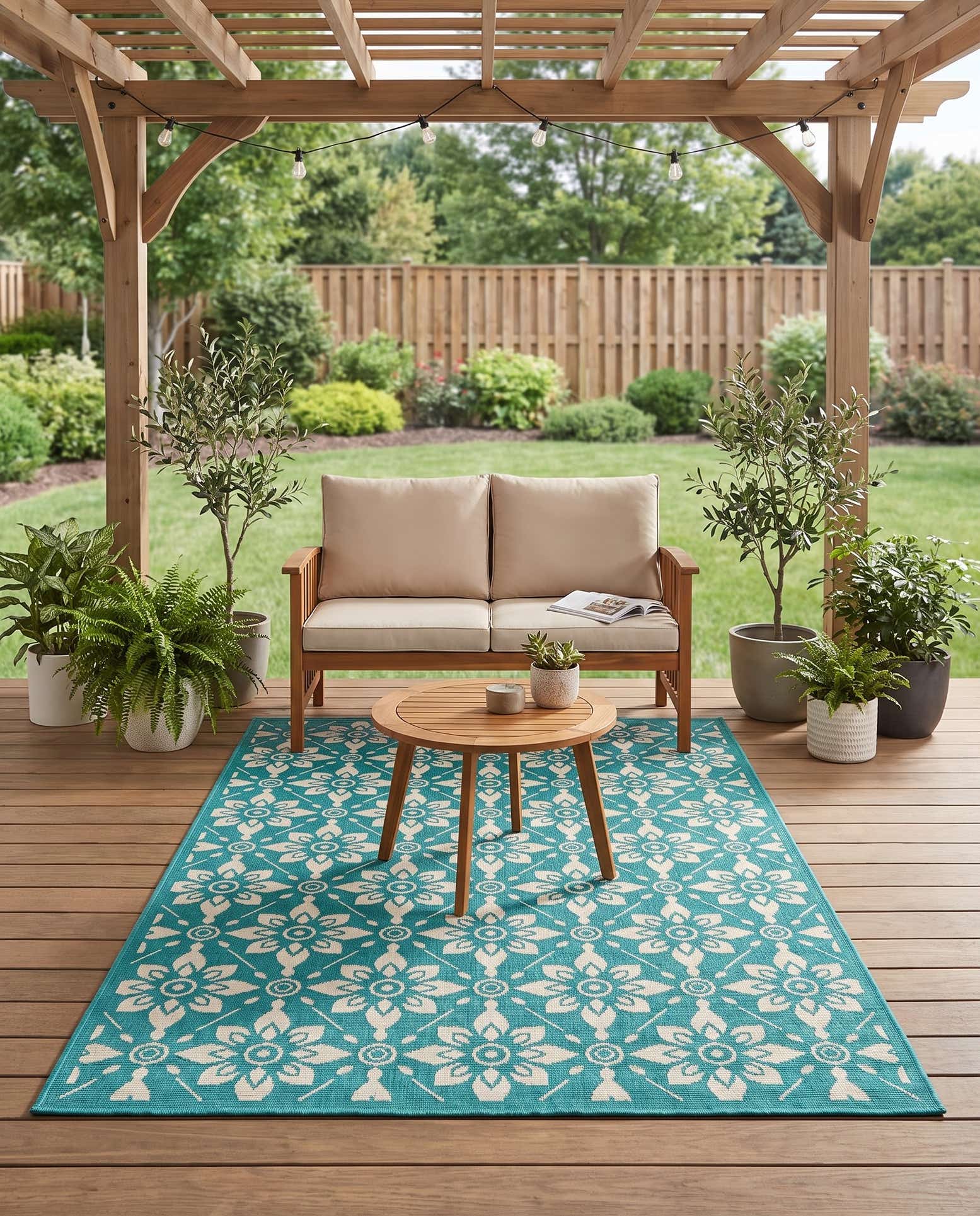4' x 6' Easy-Clean Trellis Indoor / Outdoor Rug