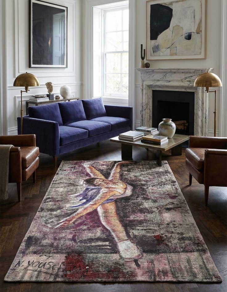 Detail image of 3' 2 x 4' 7  Hand Knotted Ultra Vintage Persian Wool Rug