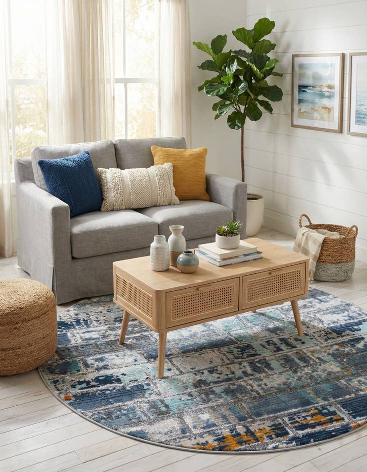 Detail image of 3' 7 x 3' 7 Malibu Round Rug