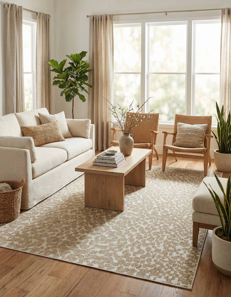 Detail image of 6' 1 x 9' Easy-Clean Safari Indoor / Outdoor Rug