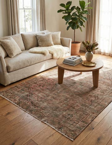 4' 8 x 6' 2 Hand Knotted Ultra Vintage Persian Wool Rug