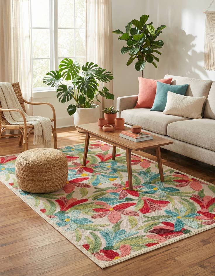 Detail image of  5' 3 x 8'  Washable Casablanca Indoor / Outdoor Rug