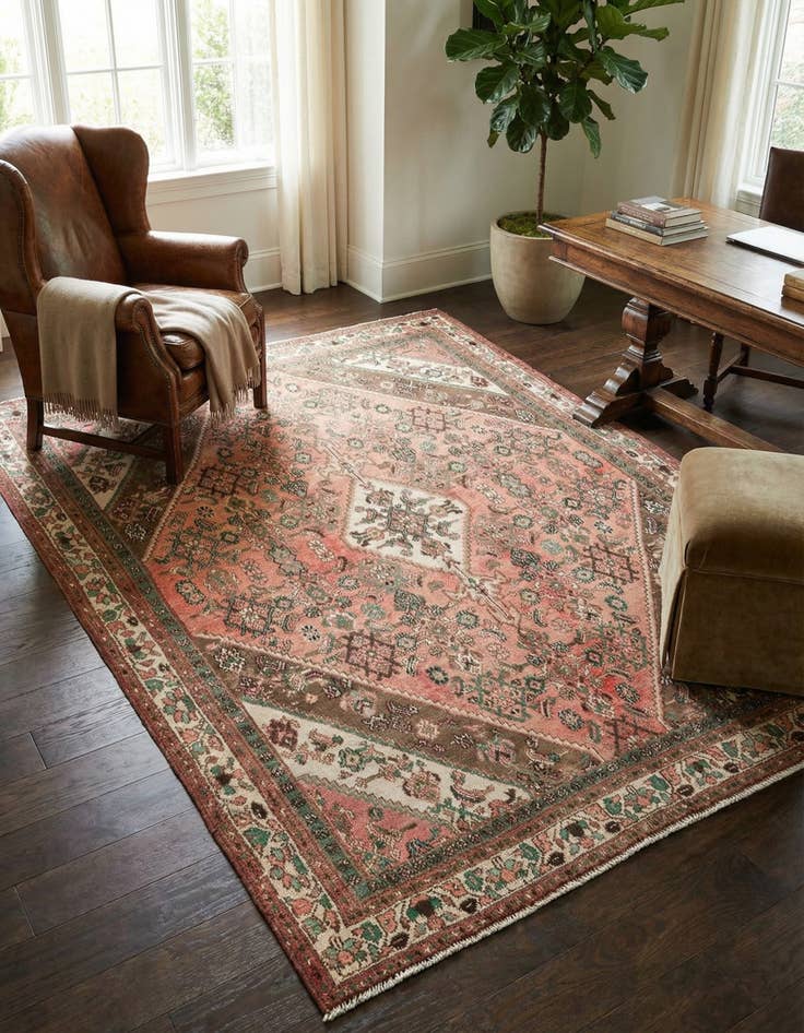 Detail image of  6' 8 x 9' 3  Hand Knotted Ultra Vintage Persian Wool Rug