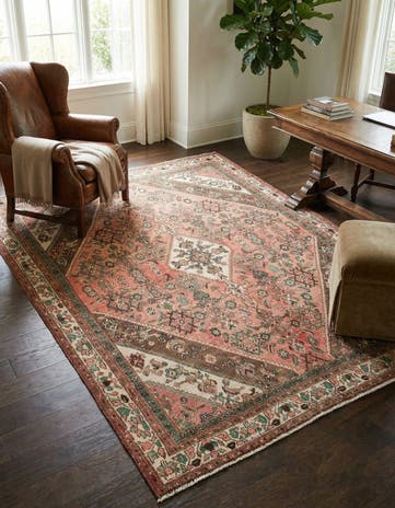 6' 8 x 9' 3 Hand Knotted Ultra Vintage Persian Wool Rug