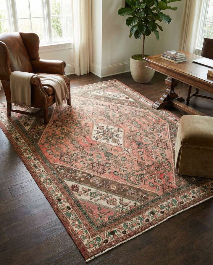 6' 8 x 9' 3 Hand Knotted Ultra Vintage Persian Wool Rug