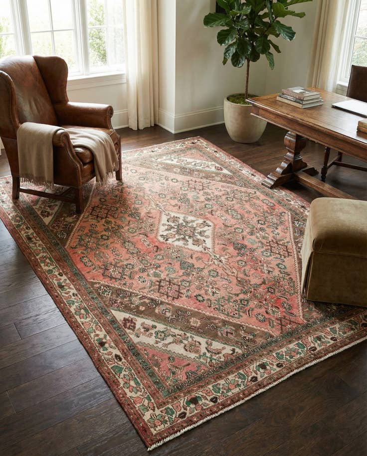 Detail image of 6' 8 x 9' 3 Hand Knotted Ultra Vintage Persian Wool Rug