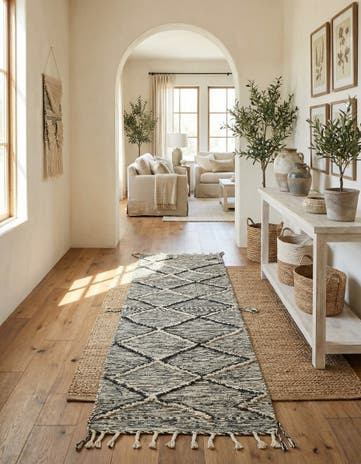 3' 4 x 10' Hand Knotted Moroccan Wool Runner Rug