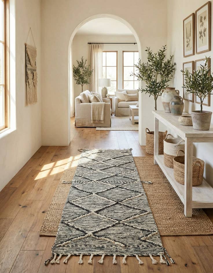 Detail image of 3' 4 x 10'  Hand Knotted Moroccan Wool Runner Rug