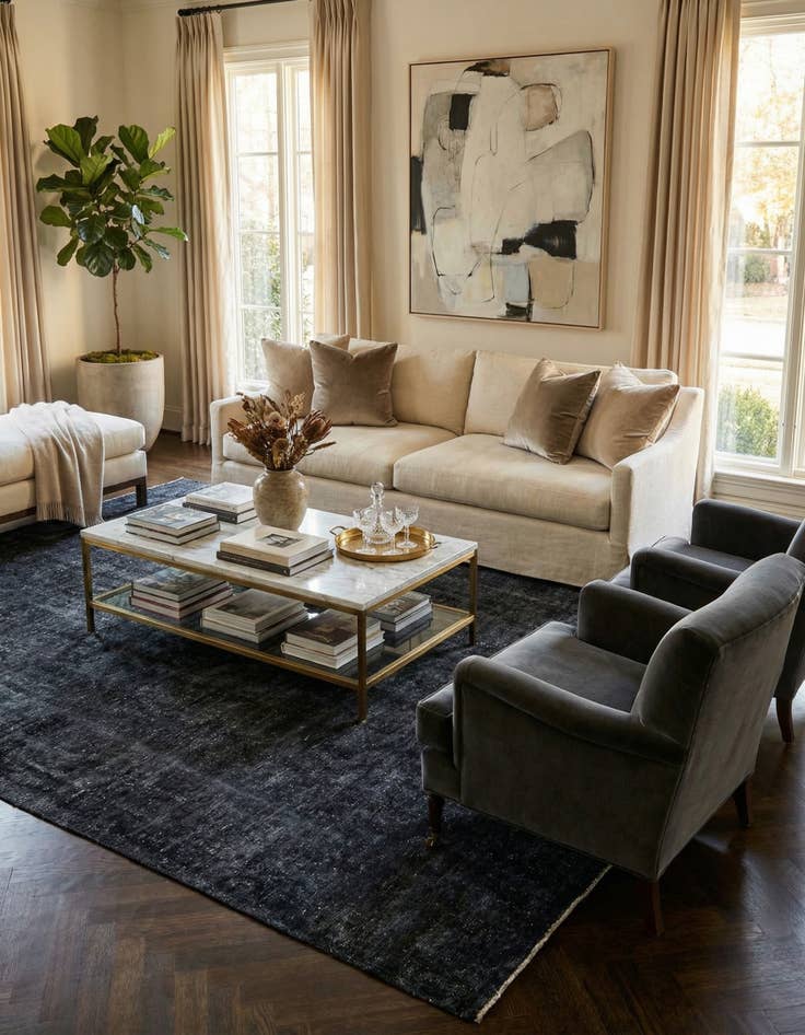 Detail image of 9' 2 x 12'  Hand Knotted Ultra Vintage Persian Wool Rug