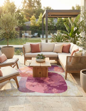 5' 3 x 7' 6 Easy-Clean Modern Indoor / Outdoor Rug