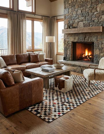 5' 1 x 8' Cowhide Stocks Rug