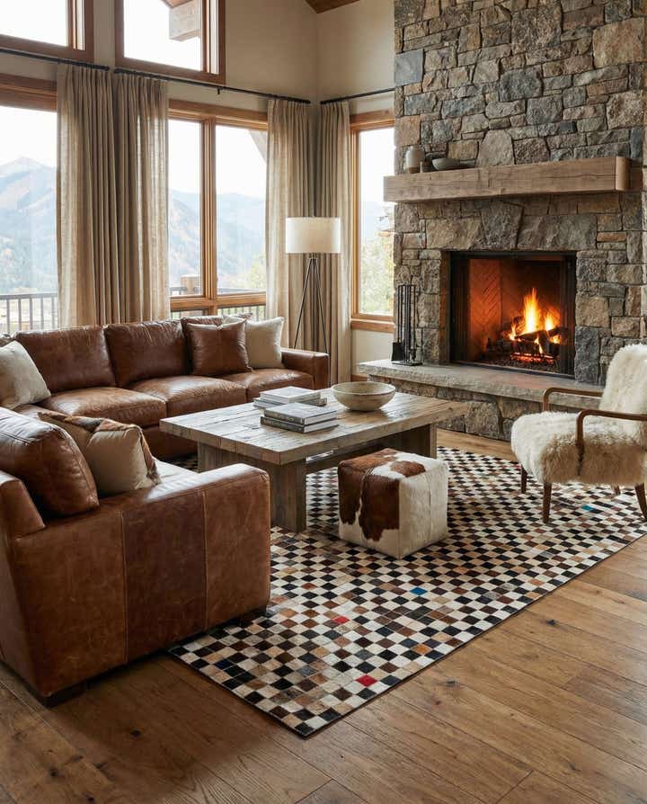 5' 1 x 8' Cowhide Stocks Rug