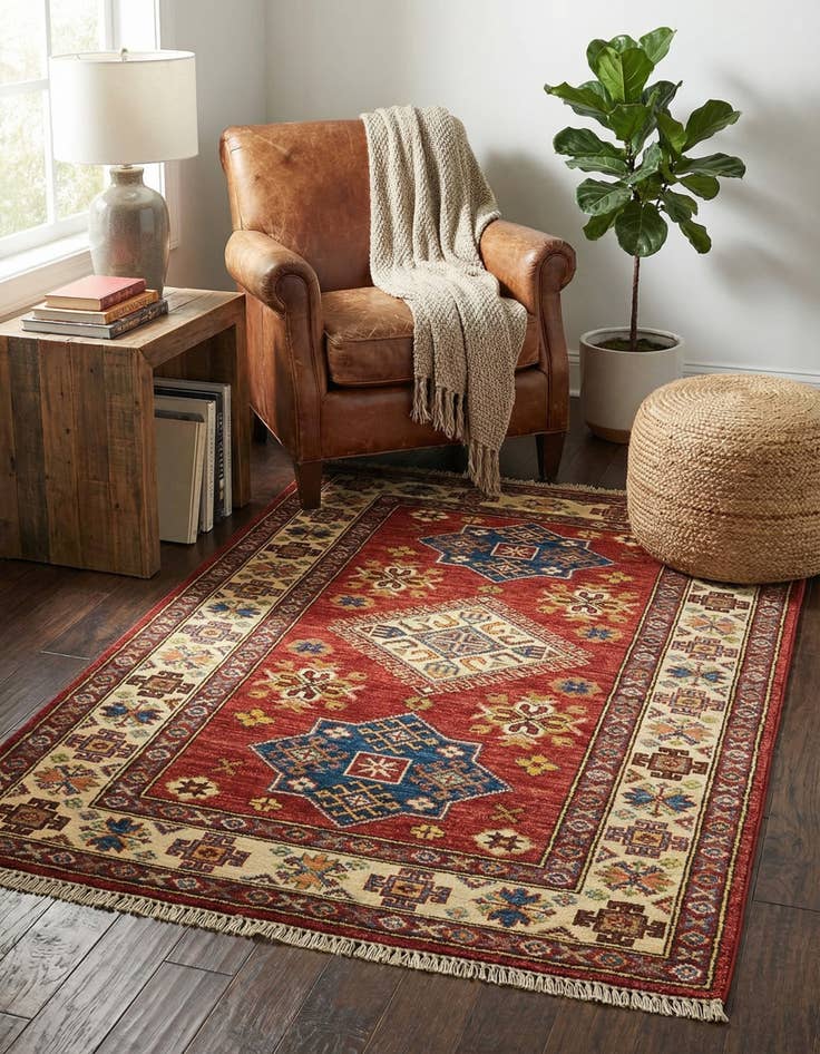 Detail image of 2' 10 x 4'  Hand Knotted Kazak Oriental Rug