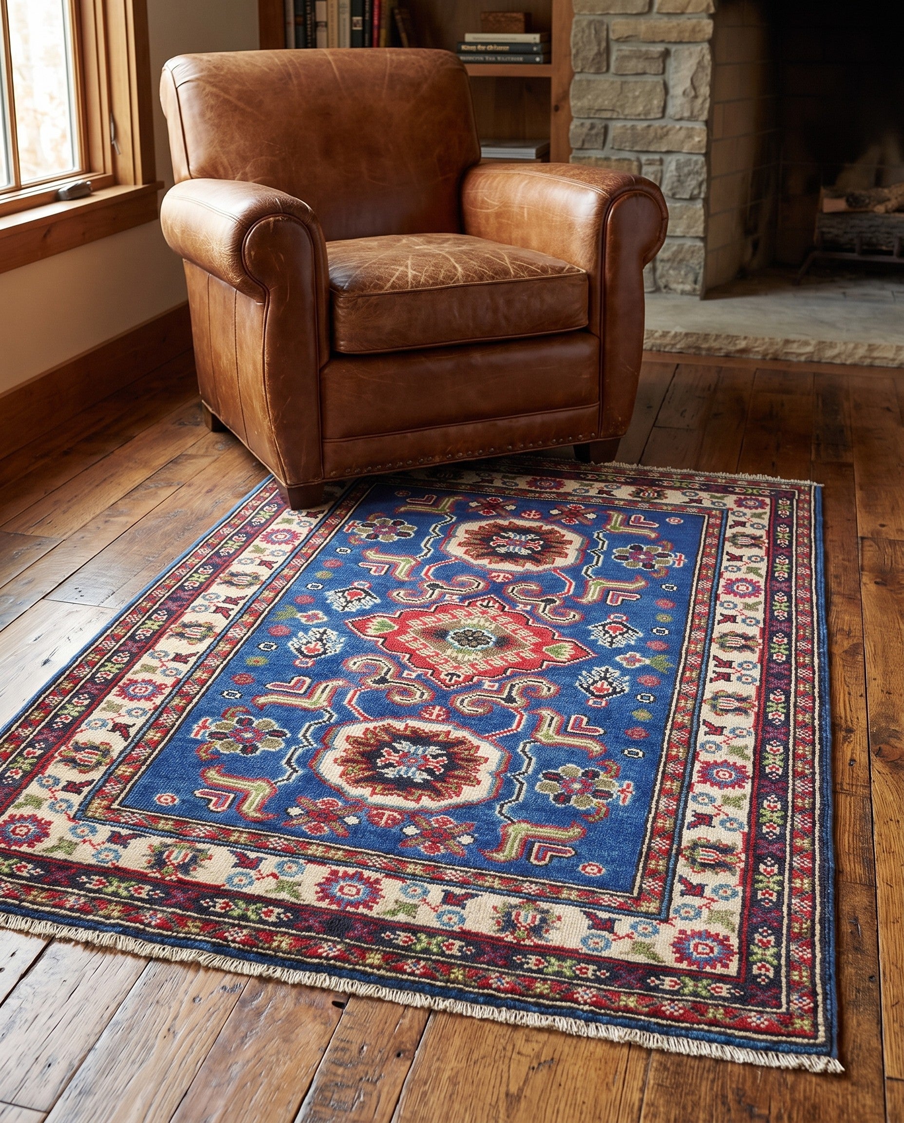 2' 9 x 4' 2 Hand Knotted Kazak Rug