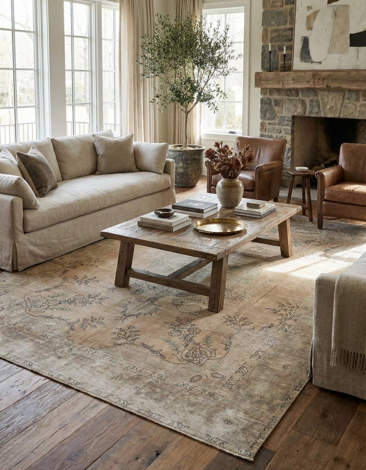 Detail image of 9' 6 x 12' 6  Hand Knotted Ultra Vintage Persian Wool Rug