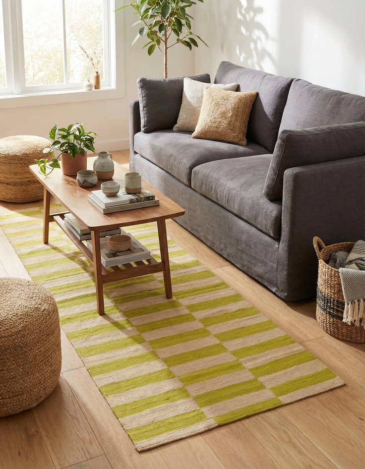 Detail image of 2' 7 x 6' 9  Hand Woven Kilim Modern Wool Runner Rug