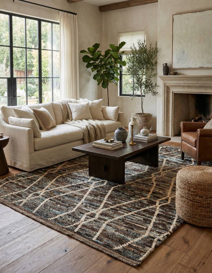 Detail image of  5' 11 x 7' 9  Hand Knotted Moroccan Wool Rug