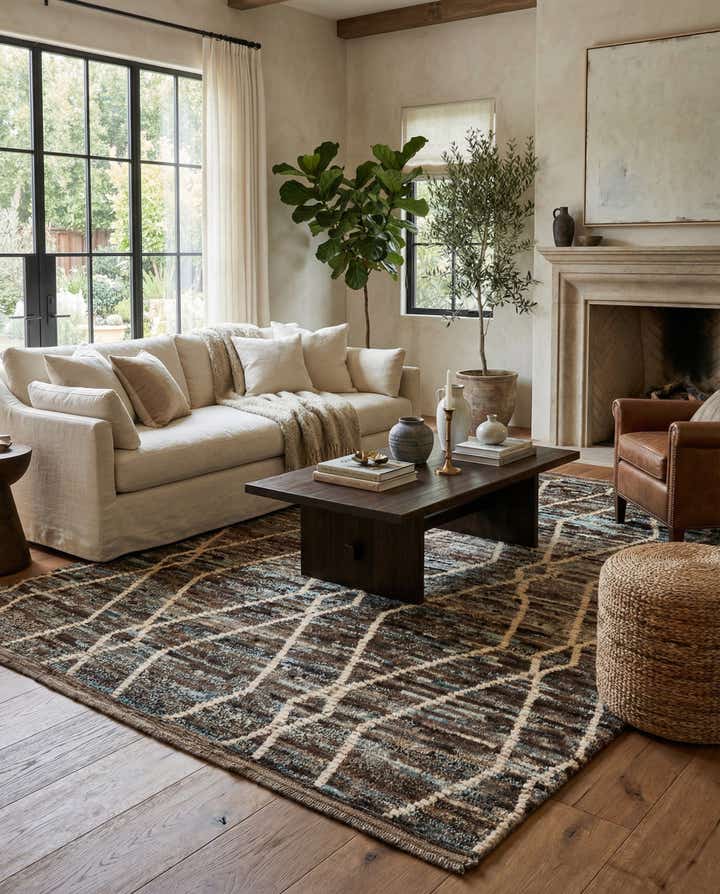 5' 11 x 7' 9 Hand Knotted Moroccan Wool Rug