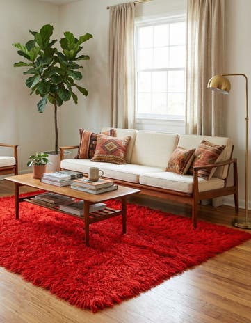 4' 7 x 6' 8 Hand Knotted Moroccan Wool Rug