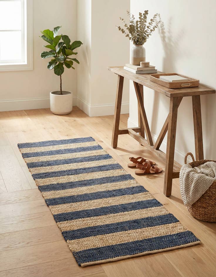 Detail image of 2' 2 x 6' 1  Hand Braided Jute Runner Rug