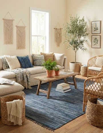 10' x 13' 1 Hand Woven Chindi Cotton Rug
