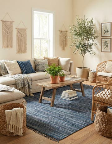 10' x 13' 1 Hand Woven Chindi Cotton Rug