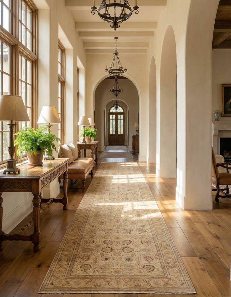 Detail image of 8' 3 x 32' 9  Hand Knotted Peshawar Ziegler Oriental Runner Rug