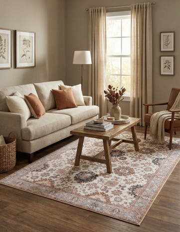 6' 1 x 9' Washable Timeless Rug