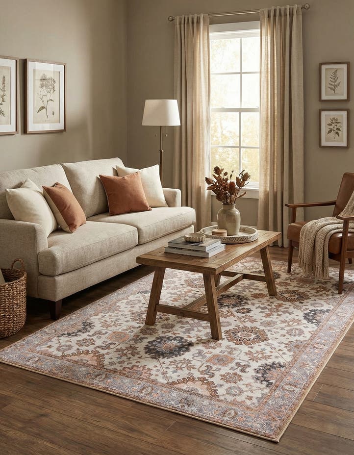 6' 1 x 9' Washable Timeless Rug