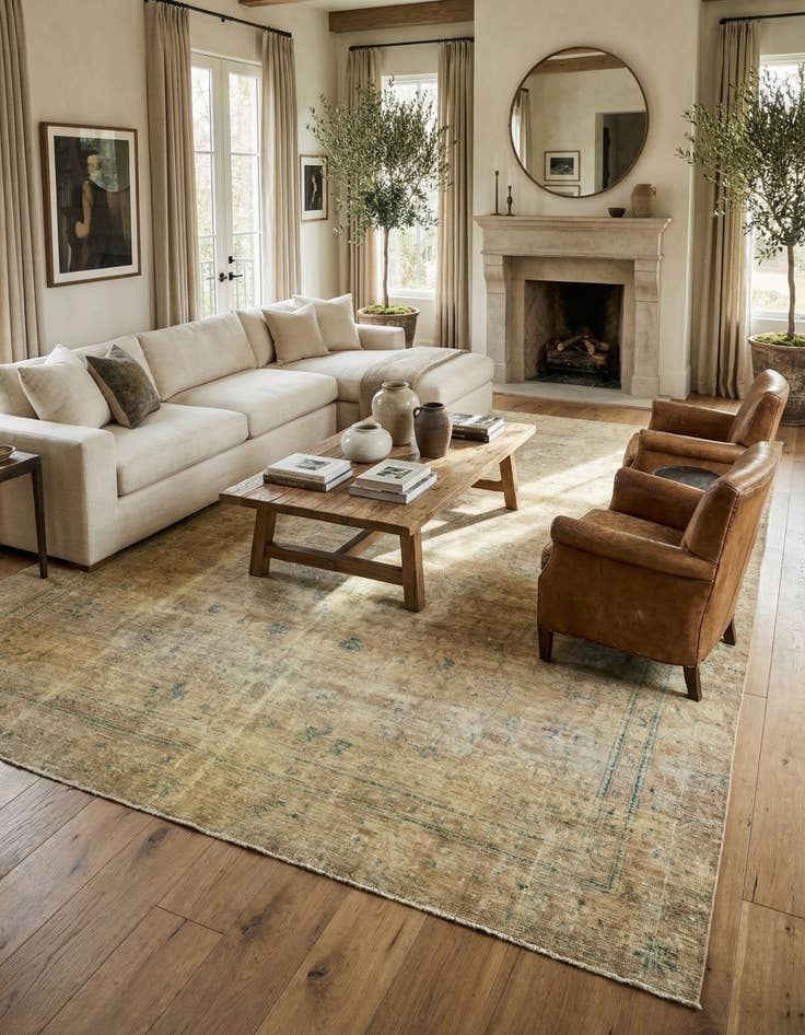 Detail image of 8' 9 x 10' 3  Hand Knotted Ultra Vintage Persian Wool Rug