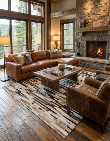 5' 3 x 8' Cowhide - Patchwork Rug