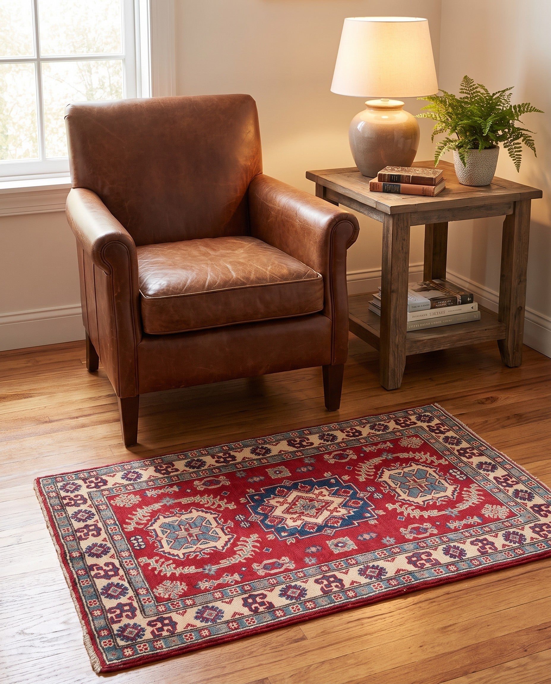 2' 7 x 3' 11 Hand Knotted Kazak Rug