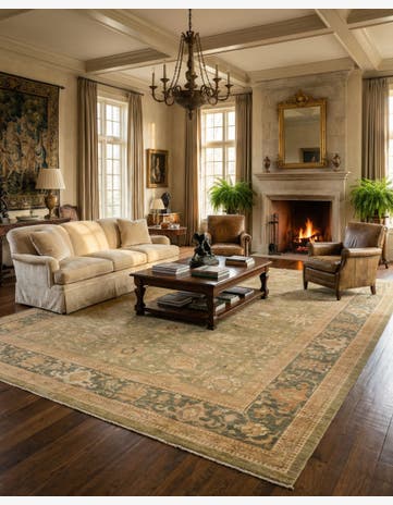 10' x 13' Hand Knotted Peshawar Ziegler Oriental Rug