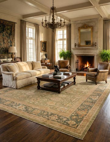 10' x 13' Hand Knotted Peshawar Ziegler Oriental Rug