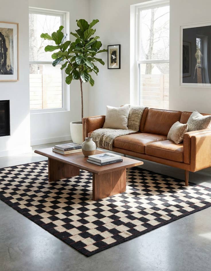 Detail image of 5' x 6' 3  Hand Woven Kilim Modern Wool Rug