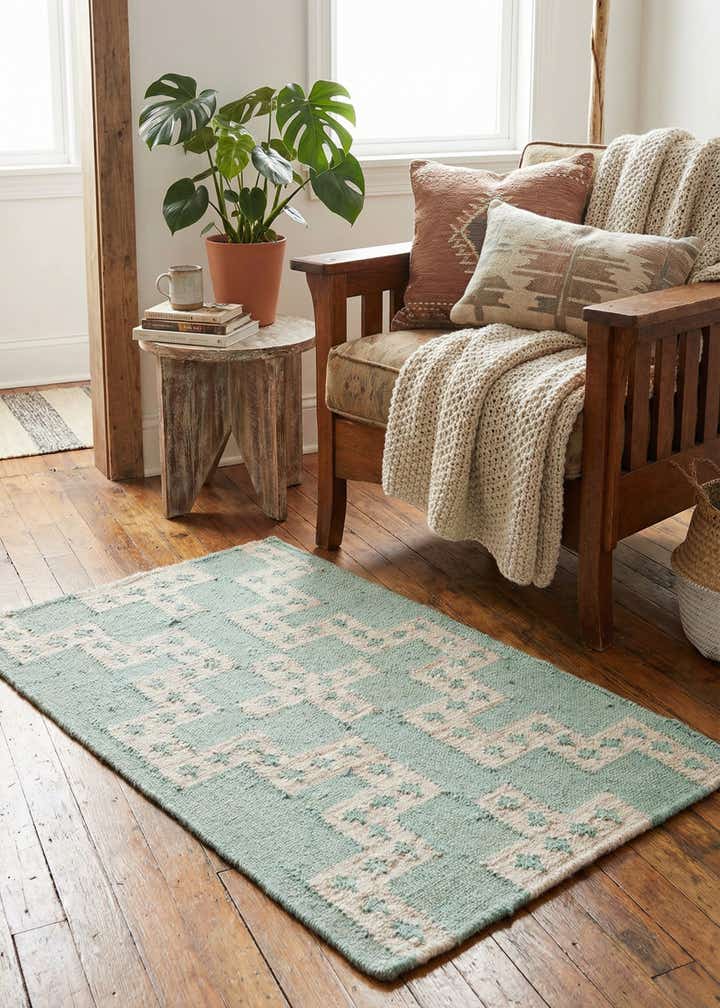 2' x 3' 1 Hand Woven Kilim Wool Rug