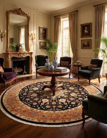 8' 2 x 8' 2 Tabriz Round Rug