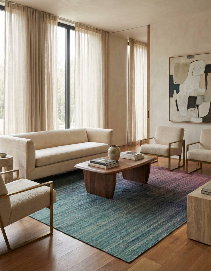 Detail image of  8' x 9' 7  Hand Woven Kilim Modern Wool Rug