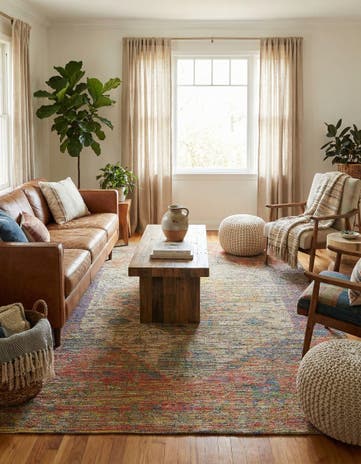 6' 1 x 9' Hand Woven Chenille Jute Rug