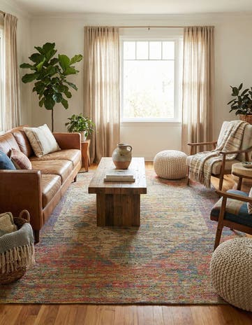 6' 1 x 9' Hand Woven Chenille Jute Rug