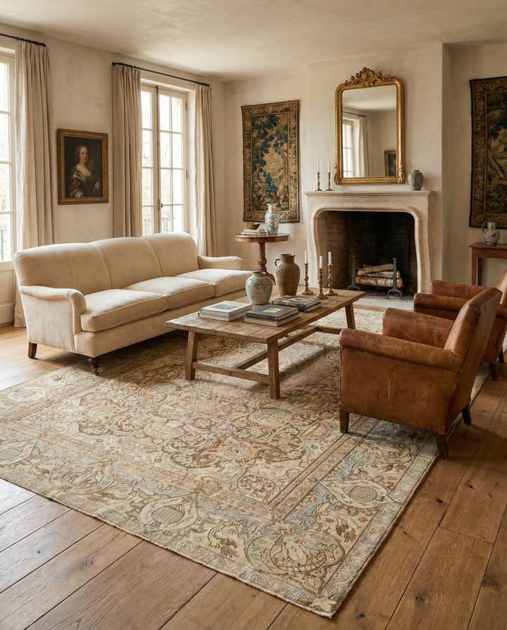 9' 7 x 12' 3 Hand Knotted Ultra Vintage Persian Wool Rug