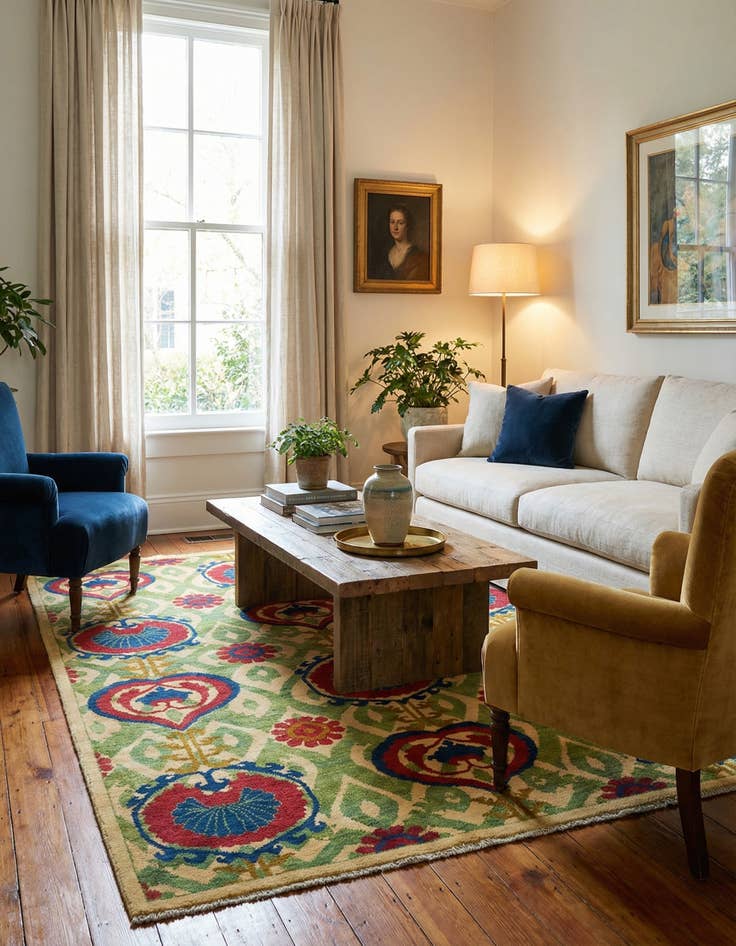 Detail image of 5' x 7'  Hand Knotted Kazak Rug