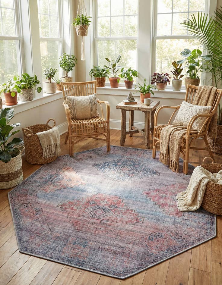 Detail image of 7' 10 x 7' 10  Washable Sisu Octagon Rug