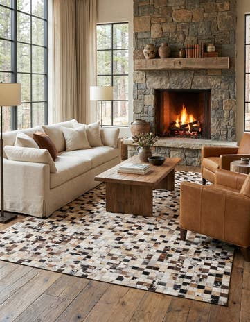 5' 2 x 8' 1 Cowhide Rug